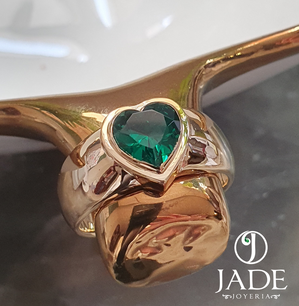 Anillo Corazón Verde