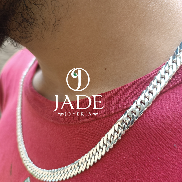 Cadena lomo doble en plata ley – Jade18k (vista 3)
