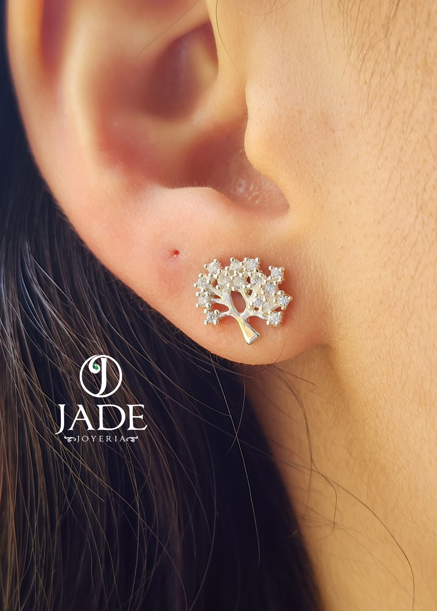 Juego de aretes y collar arbol de vida en plata ley