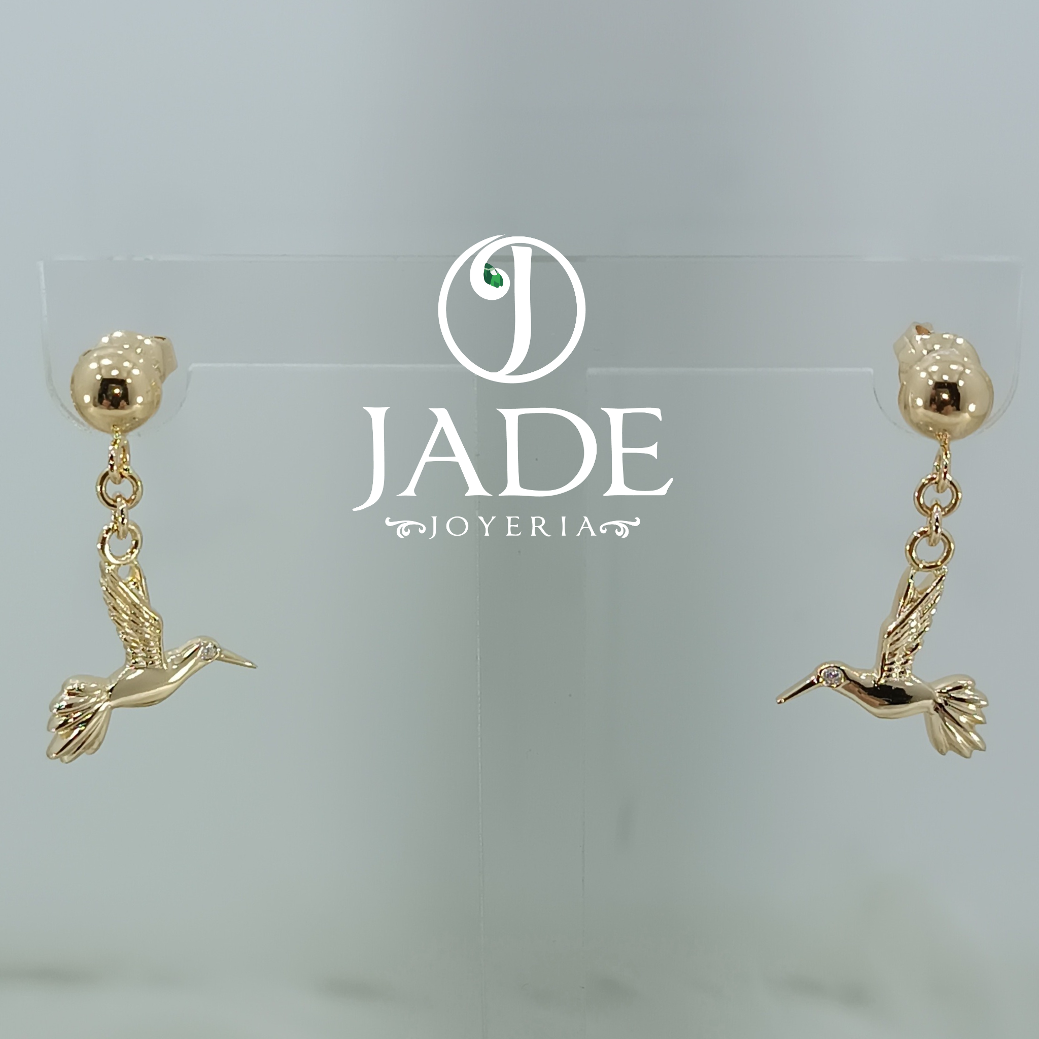 Aretes colgantes de colibrí