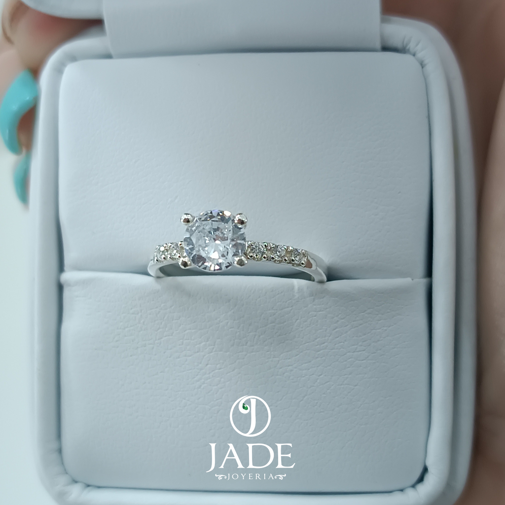 Anillo Ángela de compromiso en plata ley