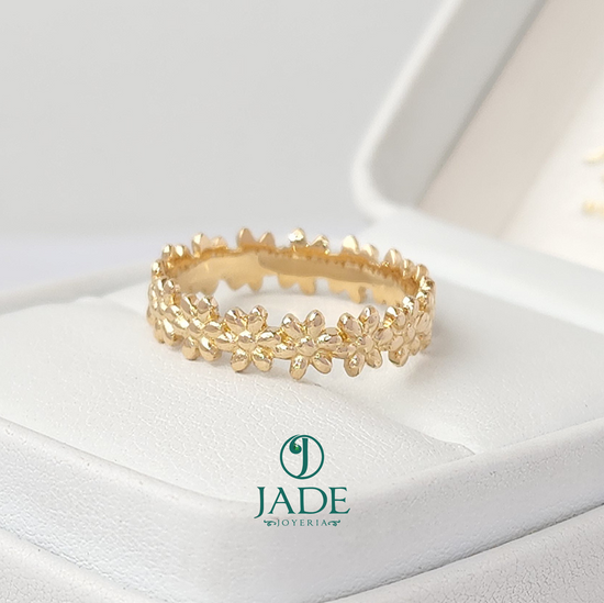 Cintillo guirnalda de flores en oro 18k – Jade18k (vista 3)