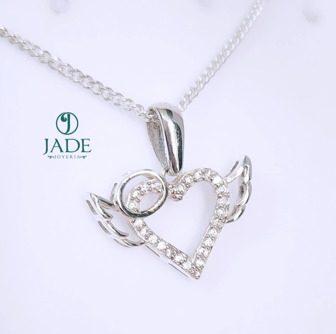 Dije Angel de Corazón en plata ley