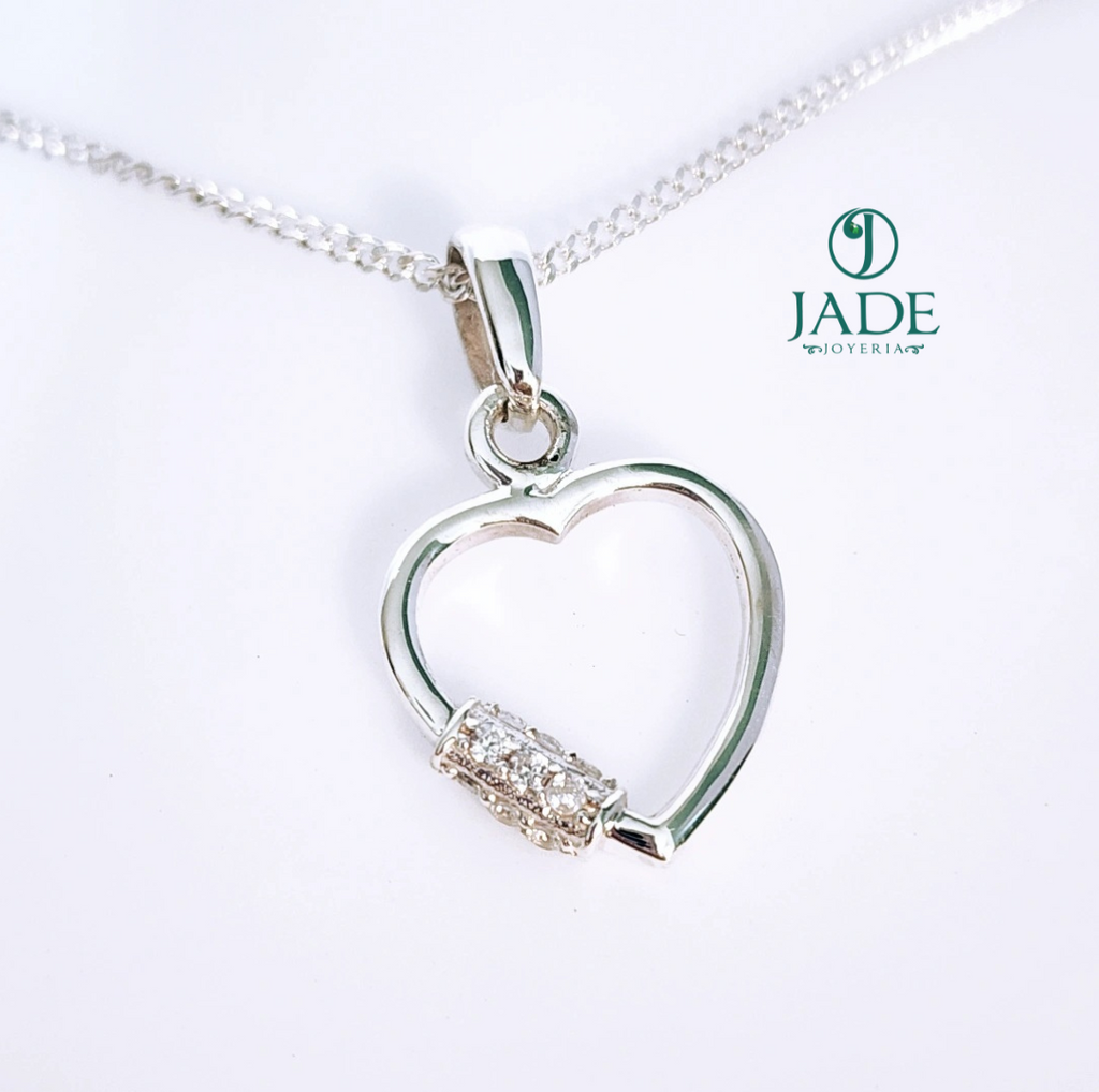 Dije Corazón encadenado en plata ley