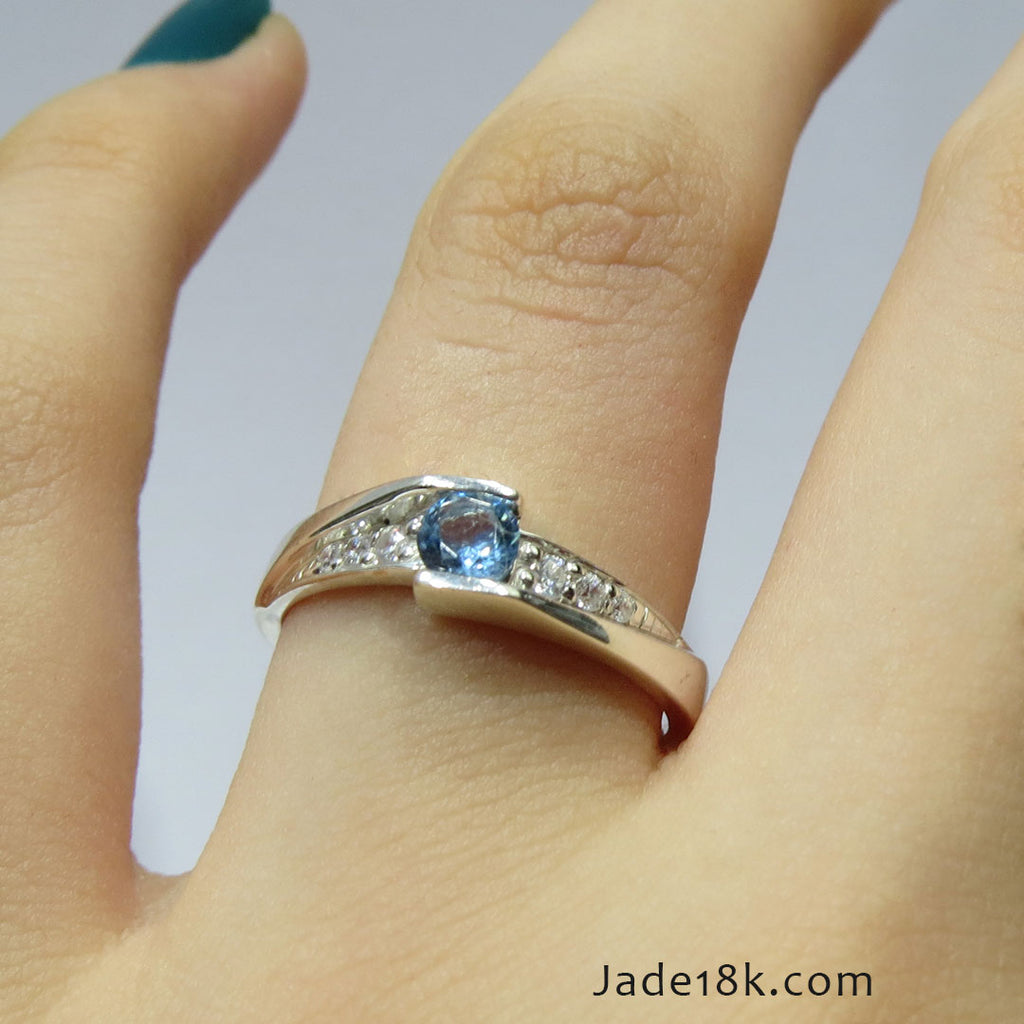 Anillo Karina de Compromiso en Plata Ley