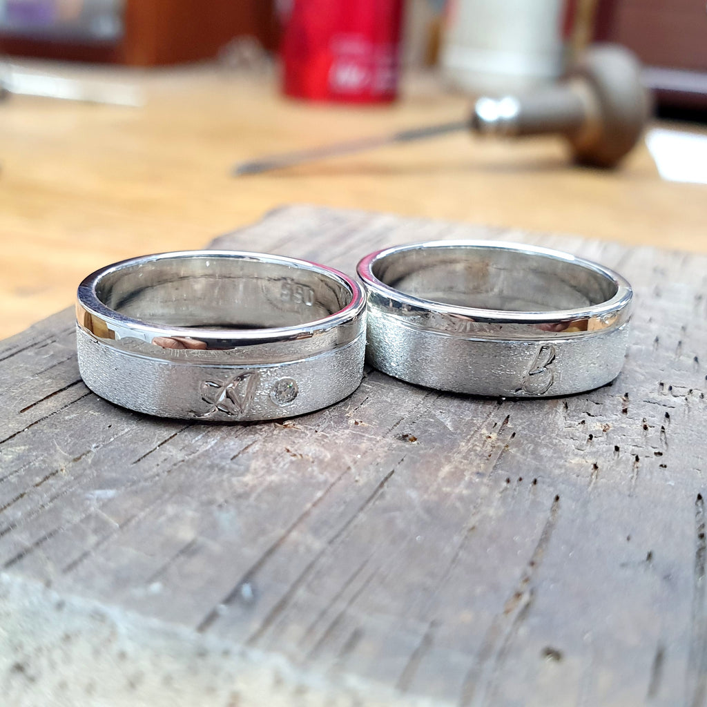 Alianzas AL 014 en Plata Ley con Iniciales y Arenado