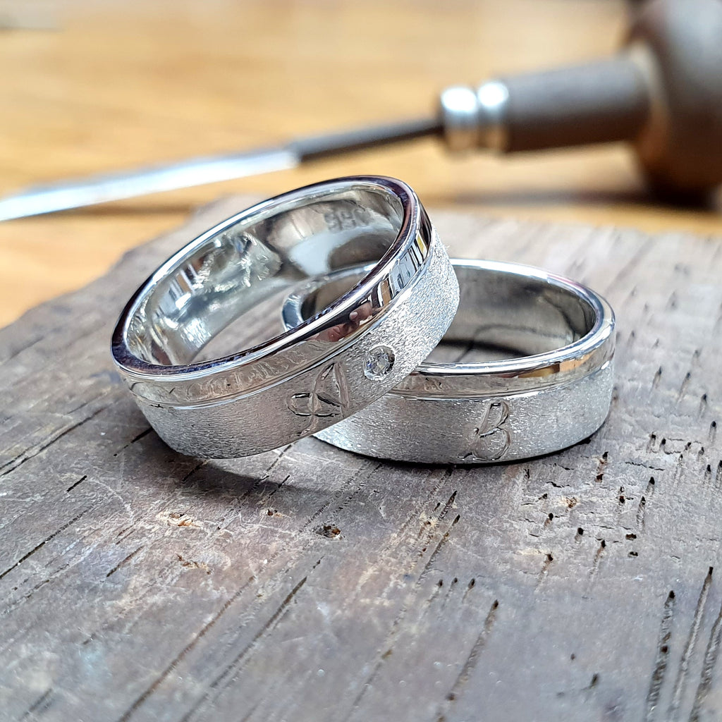 Alianzas AL 014 en Plata Ley con Iniciales y Arenado