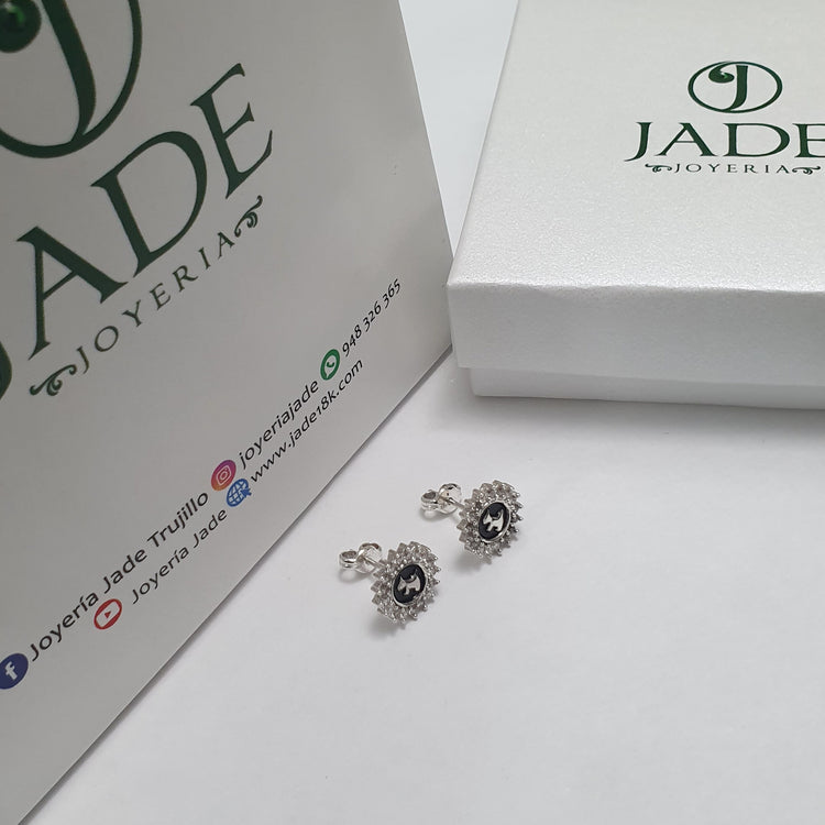 Aretes Dog Lover Plata Ley – Jade18k (vista 4)