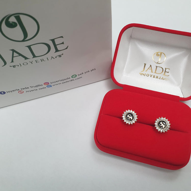 Aretes Dog Lover Plata Ley – Jade18k (vista 2)