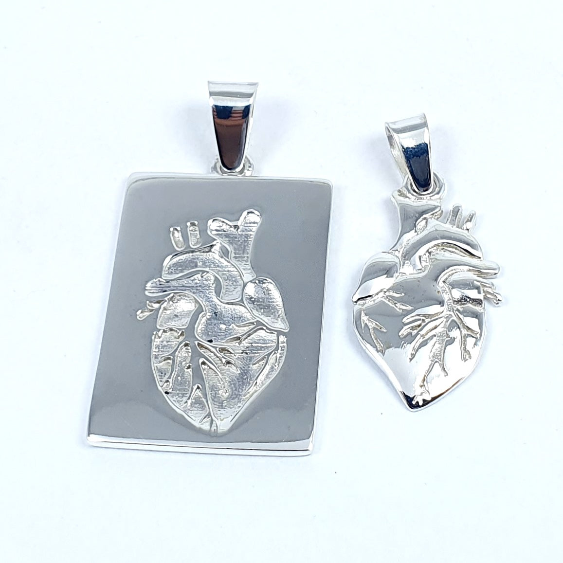 Dijes para Pareja Placa y Corazon ♥ Plata Ley