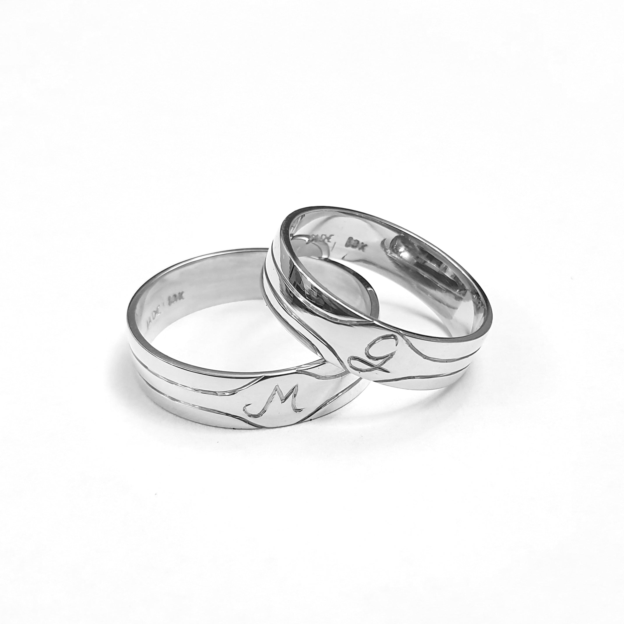 Alianzas AL 012 en Plata Ley con Iniciales