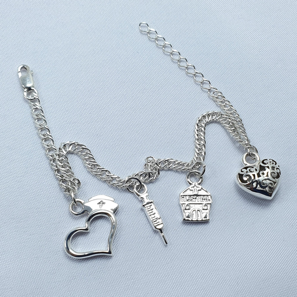 Pulsera de la Enfermera Plata Ley