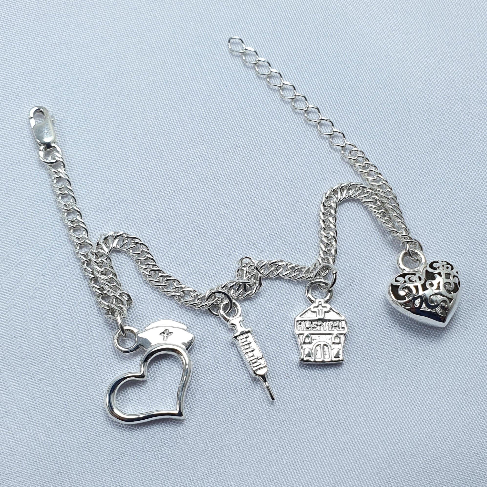 Pulsera de la Enfermera Plata Ley