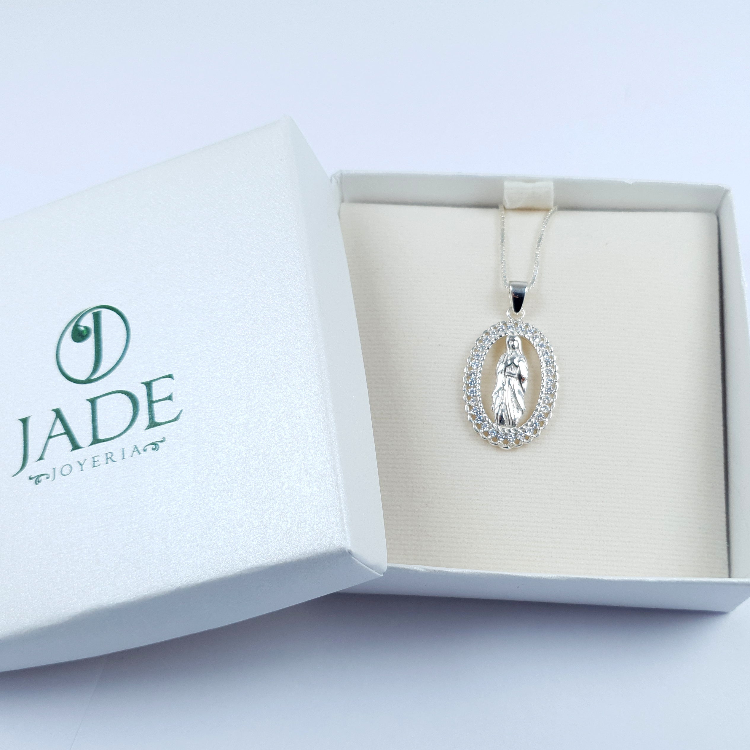 Dije Virgen con Cristales Plata Ley