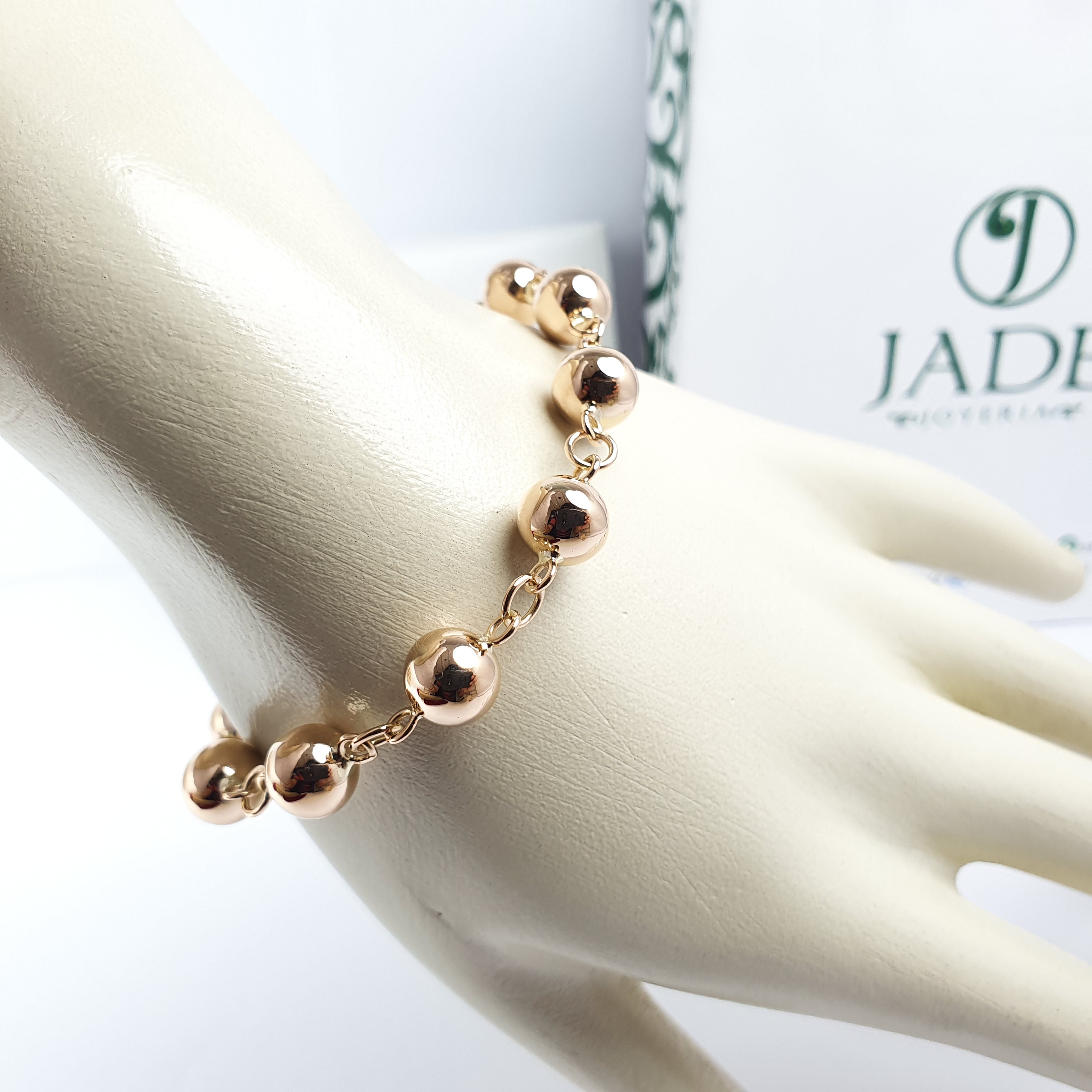 Pulsera de Bolitas con Dije de Corazón