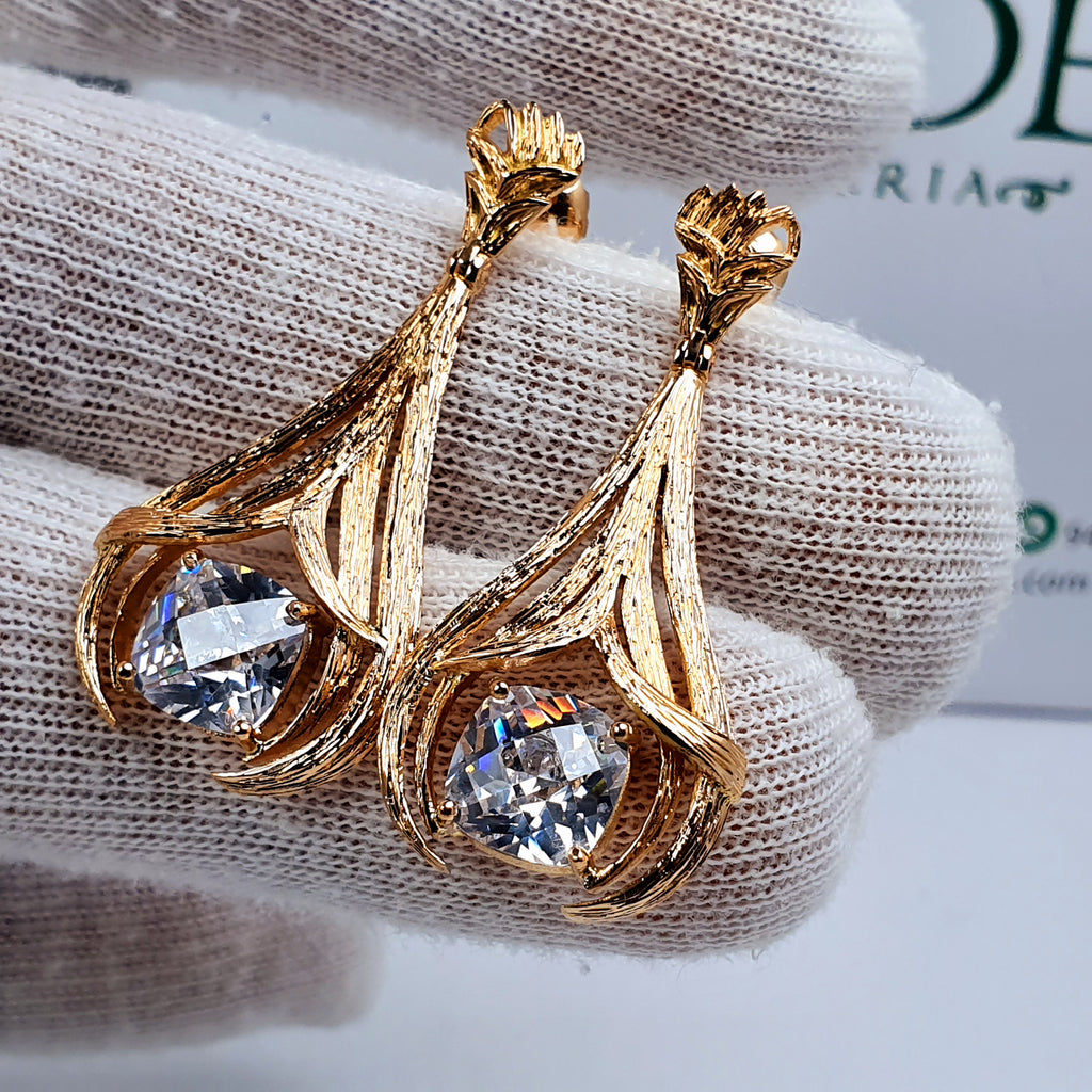 Aretes de Boda Labrados en Oro 18k