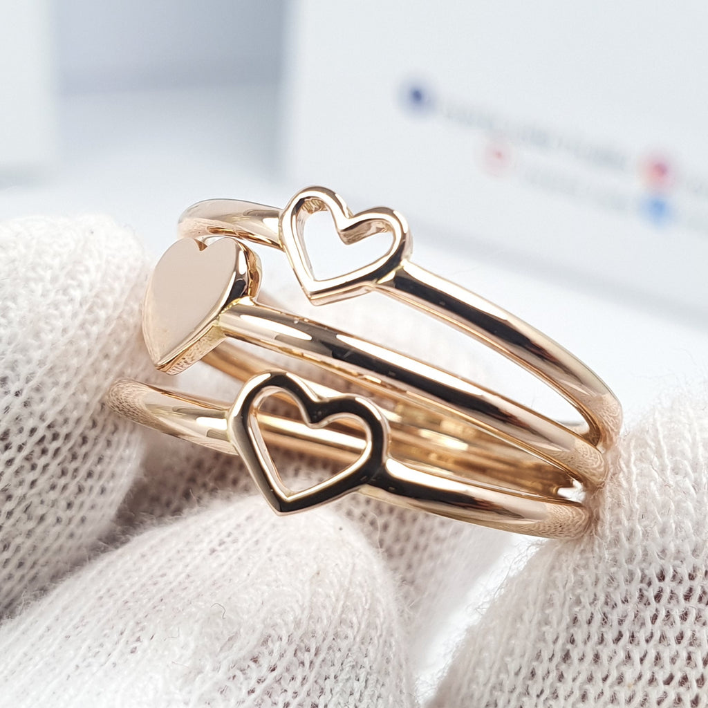 Anillo de Corazón Triple