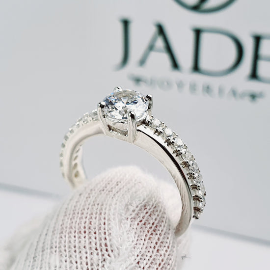 Anillo de Compromiso Plata "Fernanda" – Jade18k (vista 2)
