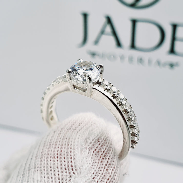 Anillo de Compromiso Plata "Fernanda" – Jade18k (vista 2)