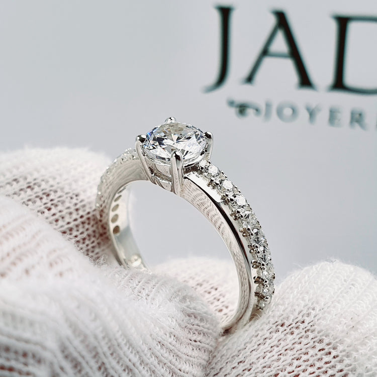 Anillo de Compromiso Plata "Fernanda" – Jade18k (vista 4)