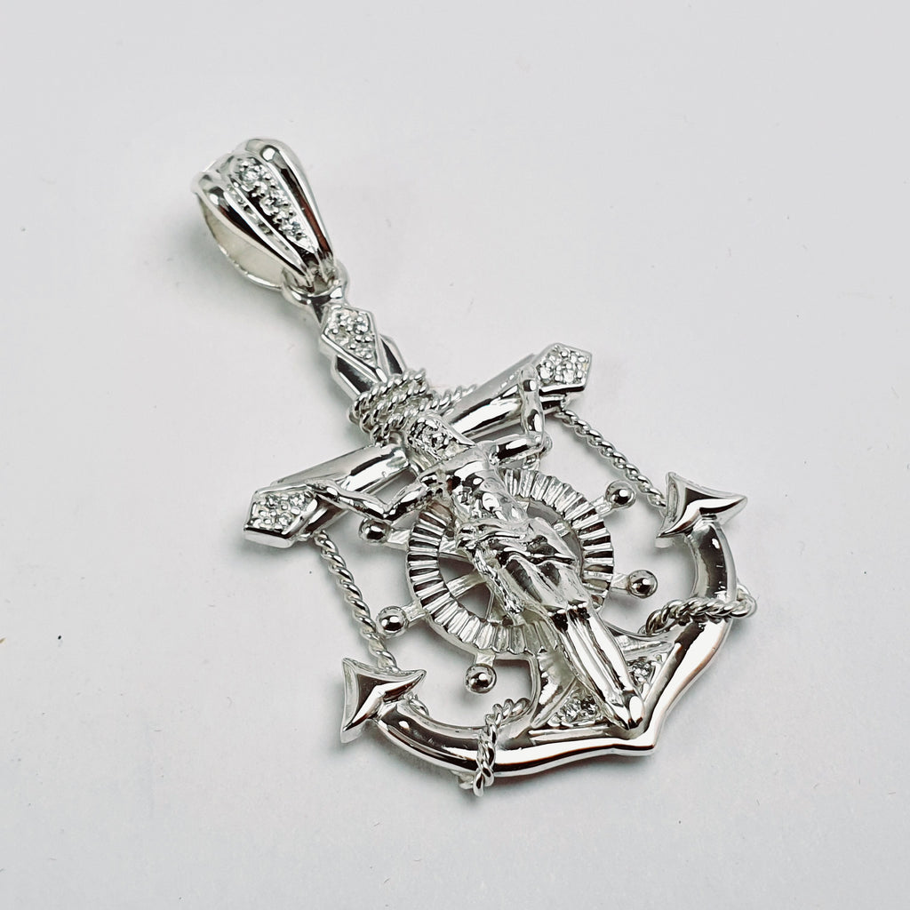 Dije de Ancla con Cristo para Varón