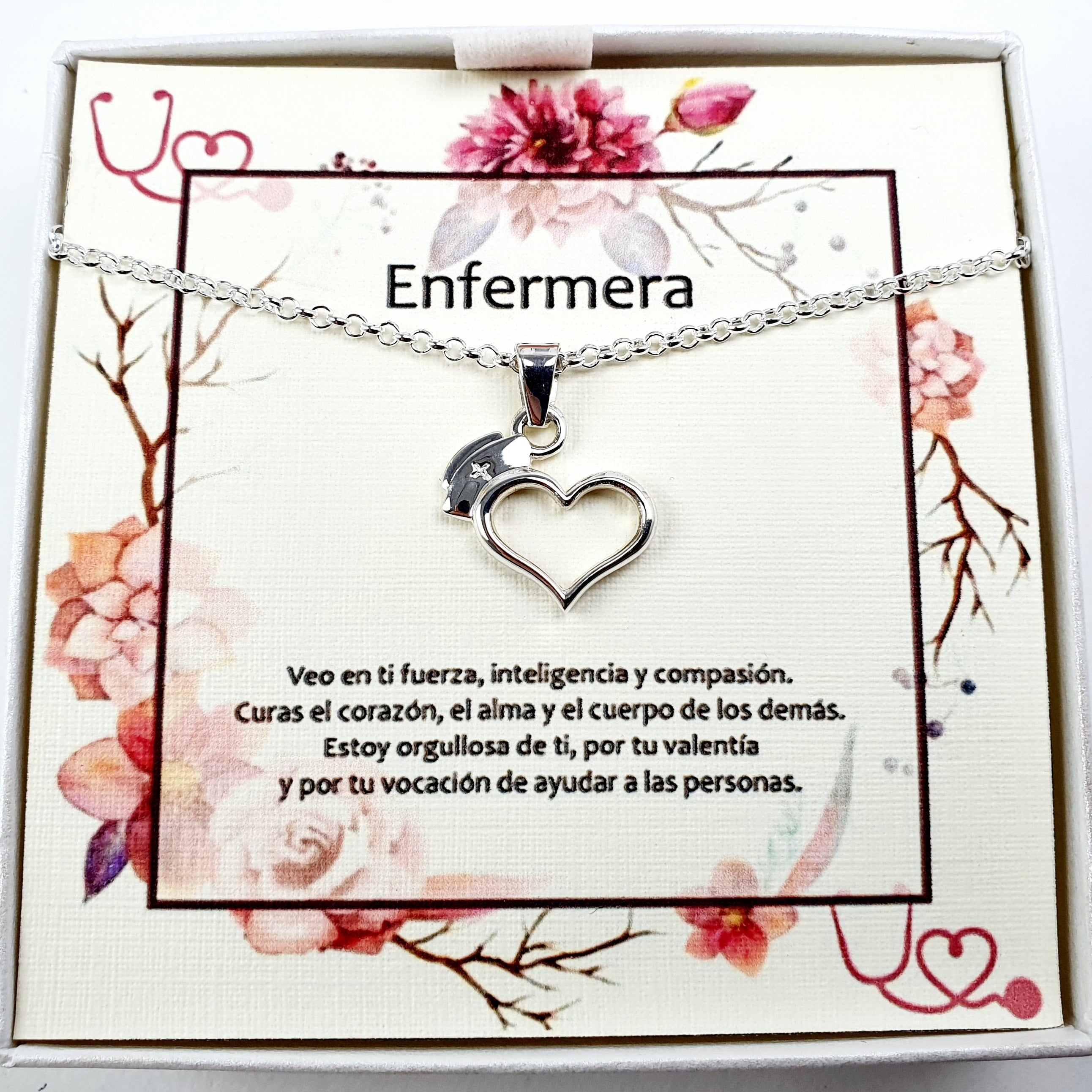 Collar de la enfermera en plata