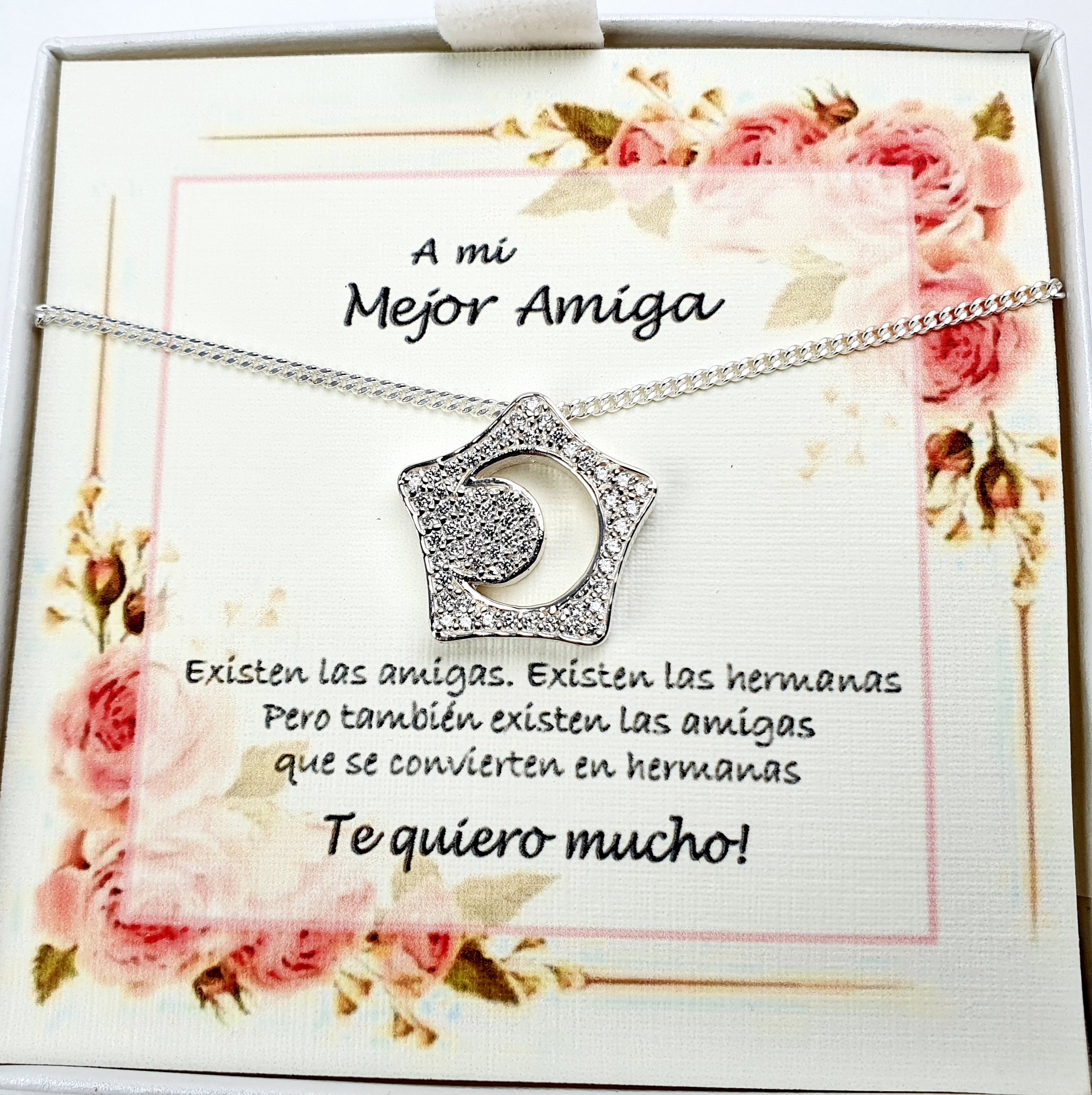 Collar luna y estrella plata ley