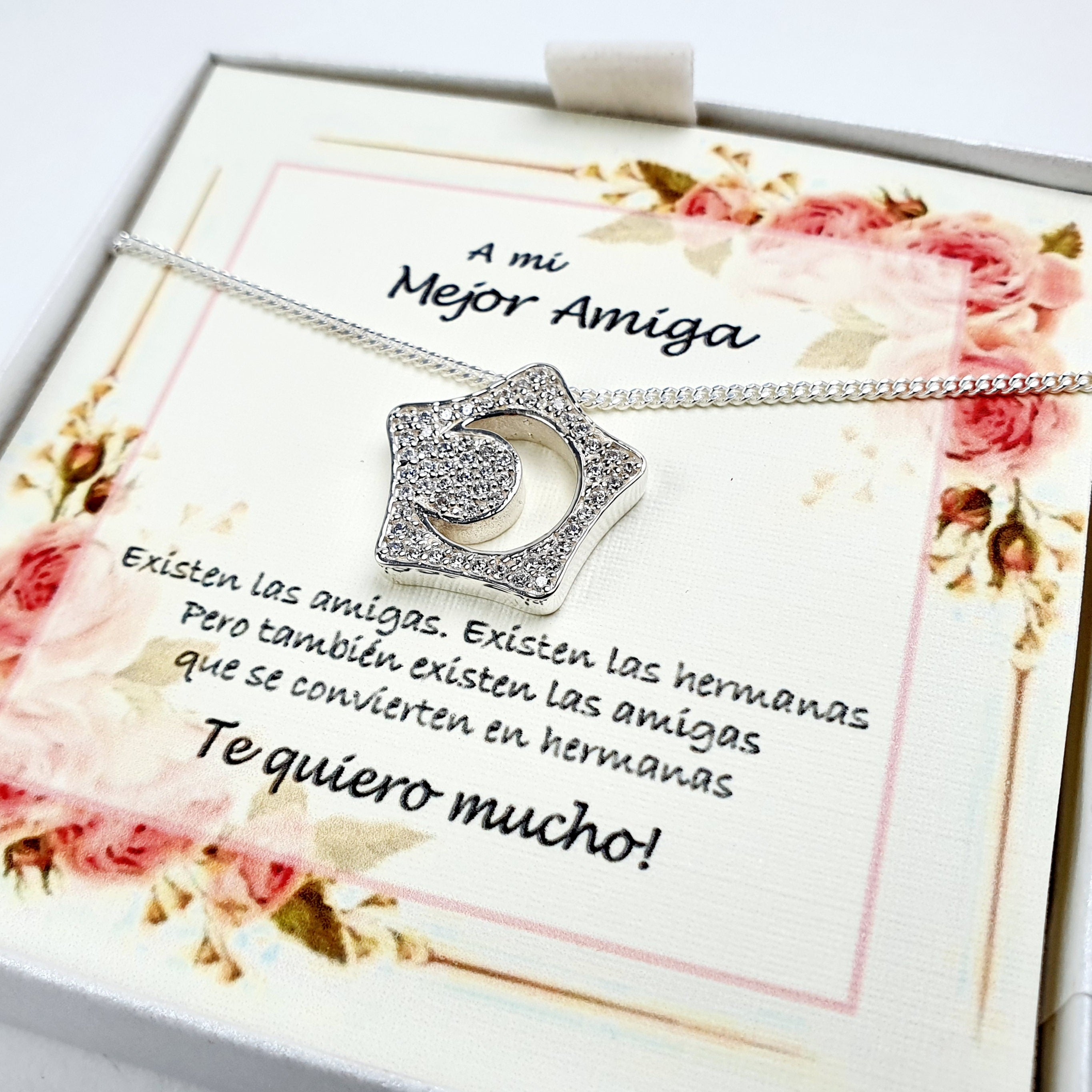 Collar luna y estrella plata ley