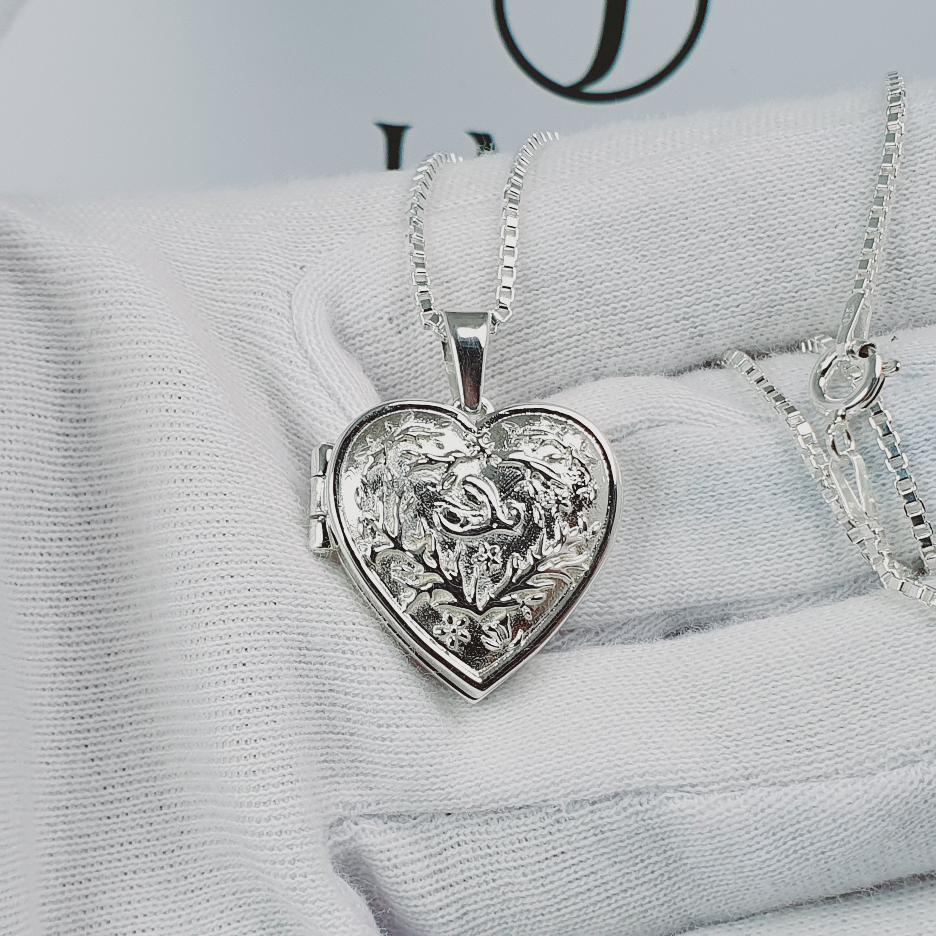 Relicario portafoto de corazon en plata ley 970