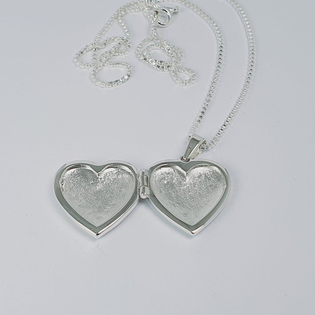 Relicario portafoto de corazon en plata ley 970