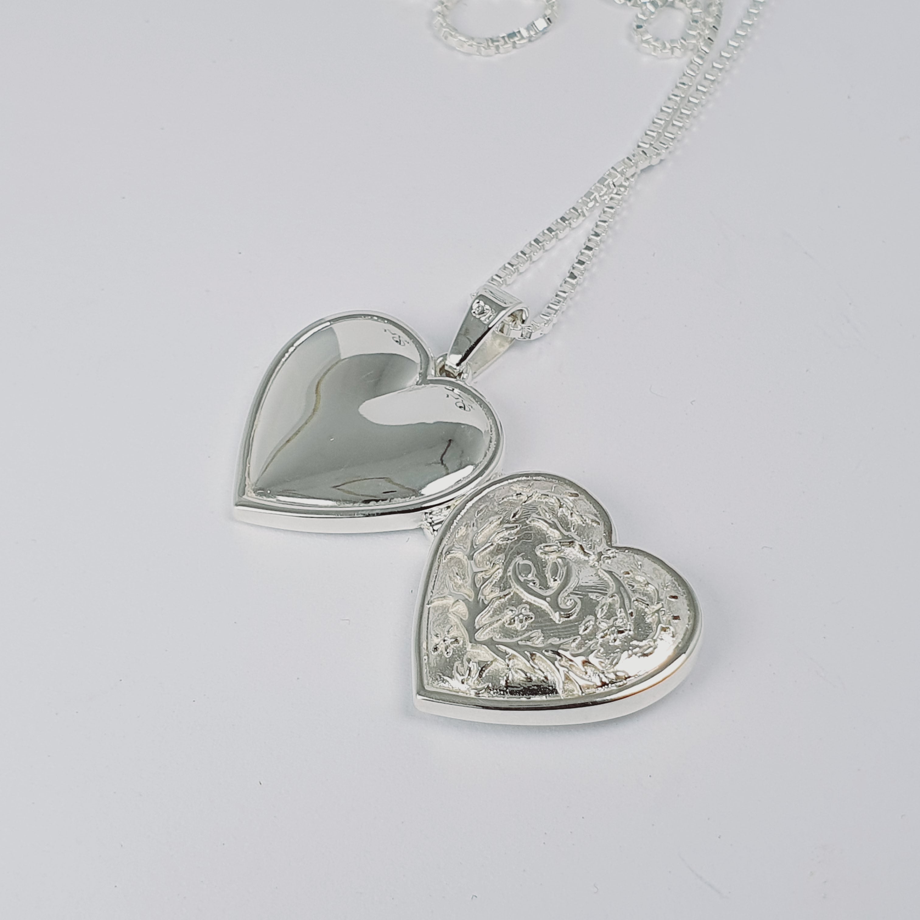 Relicario portafoto de corazon en plata ley 970