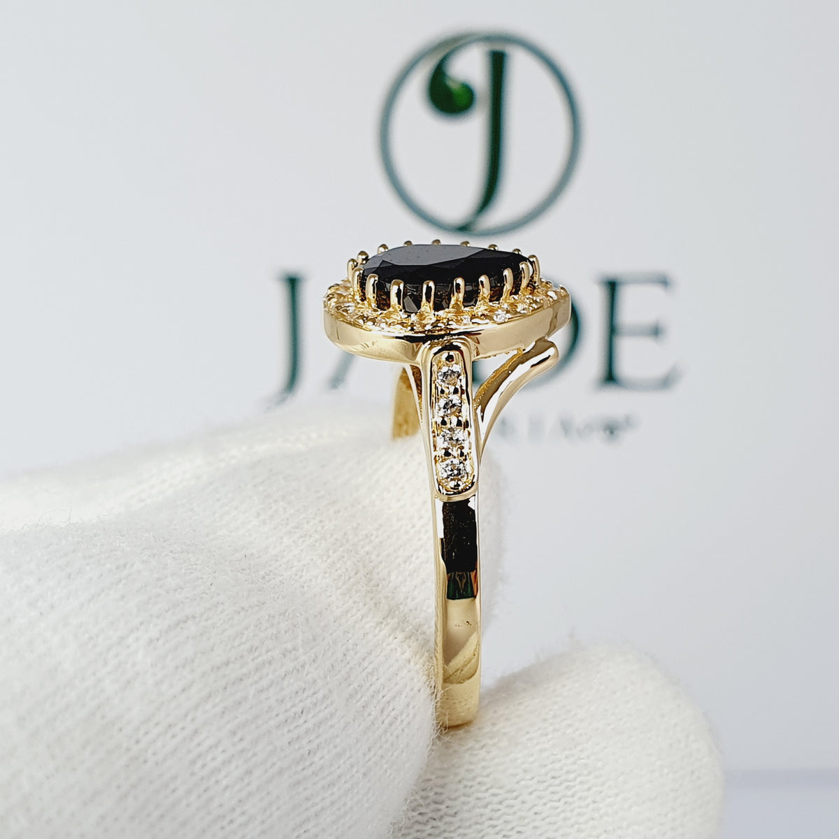 Anillo Gota negra oro 18k