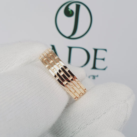 Aro de varon Modelo bloques en oro 18k – Jade18k