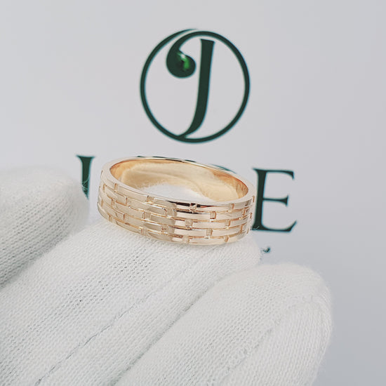 Aro de varon Modelo bloques en oro 18k – Jade18k (vista 3)