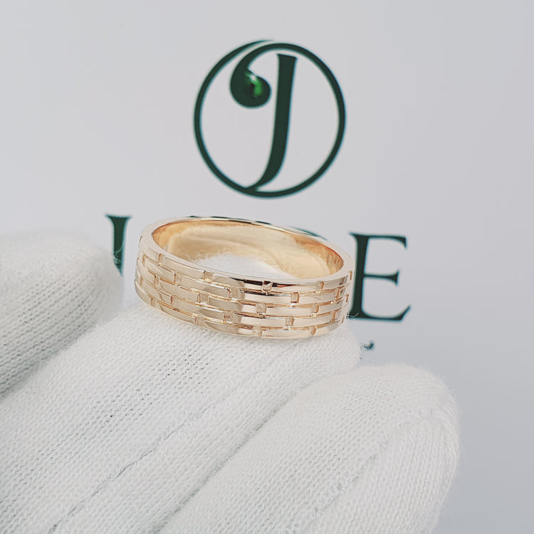 Aro de varon Modelo bloques en oro 18k – Jade18k (vista 3)