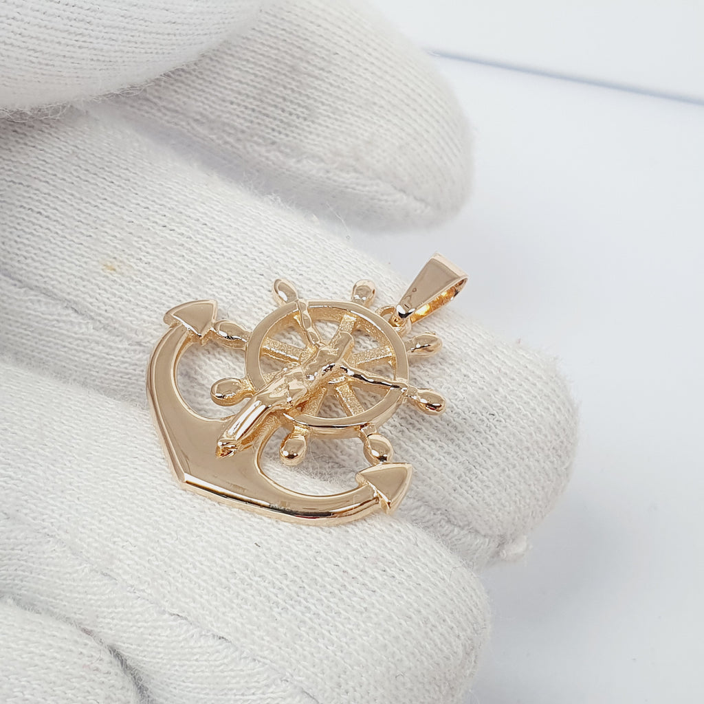 Dije de Ancla dije de la marina con timon