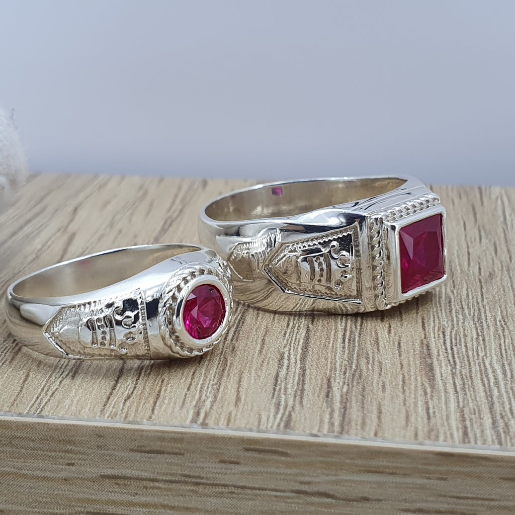 Anillos de pareja rey y reina en plata