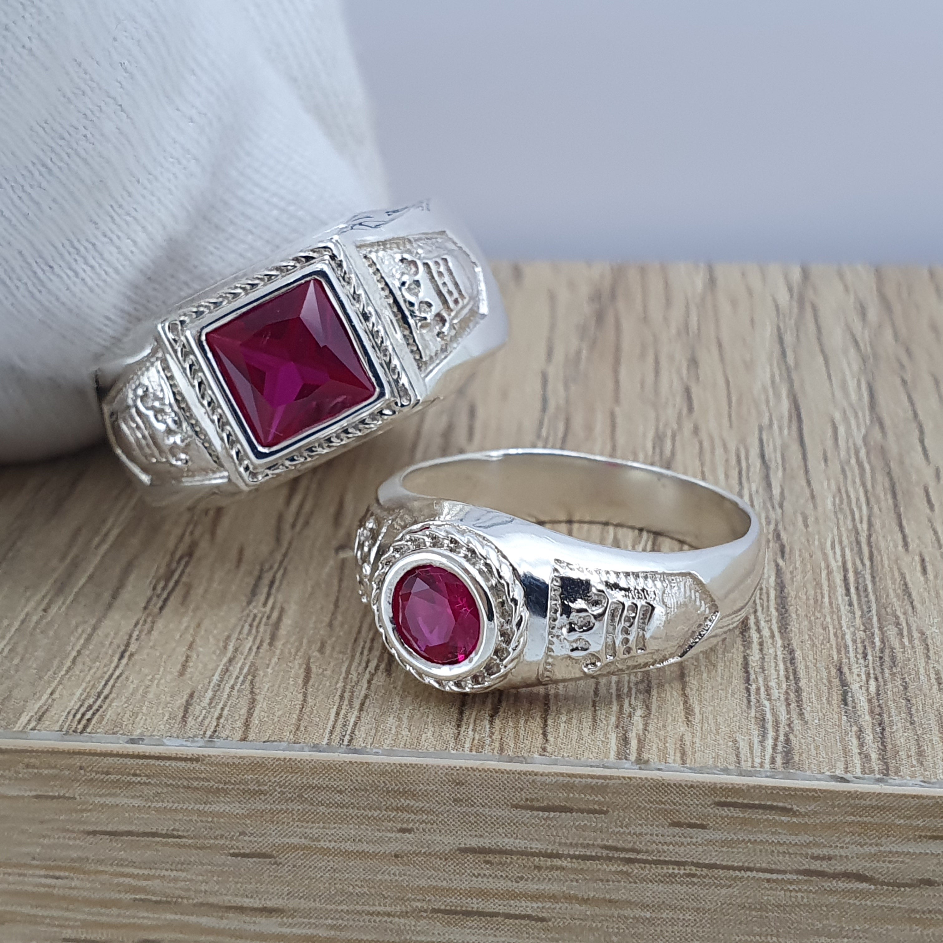 Anillos de pareja rey y reina en plata