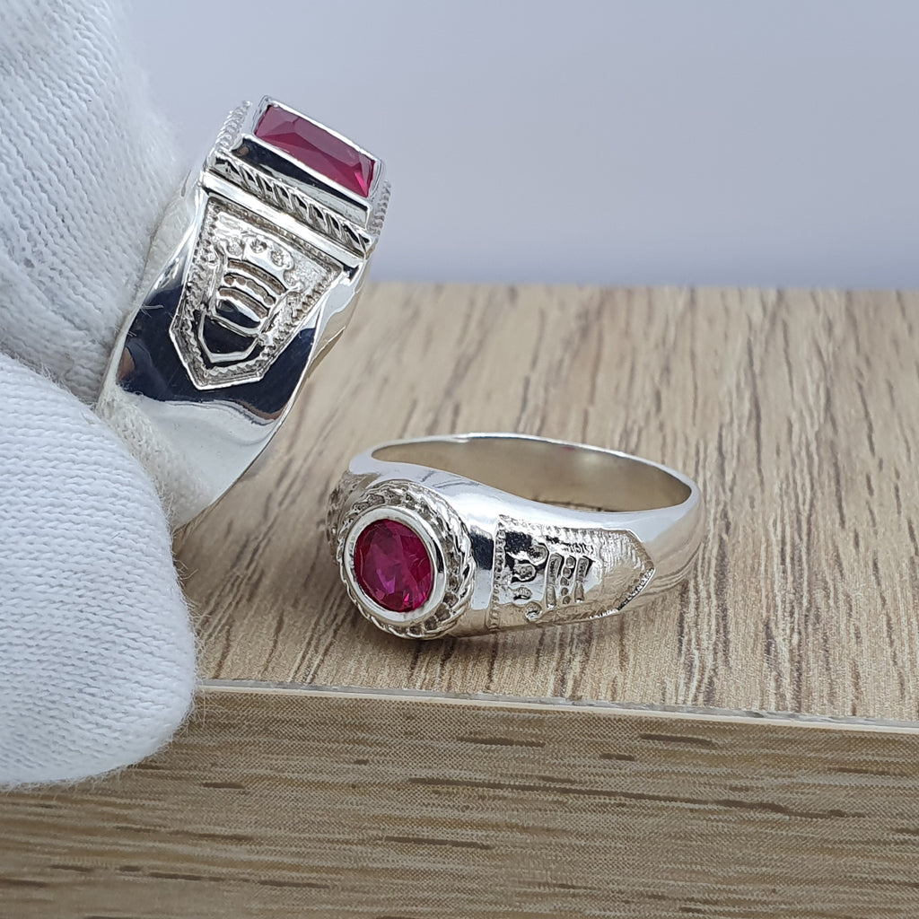 Anillos de pareja rey y reina en plata