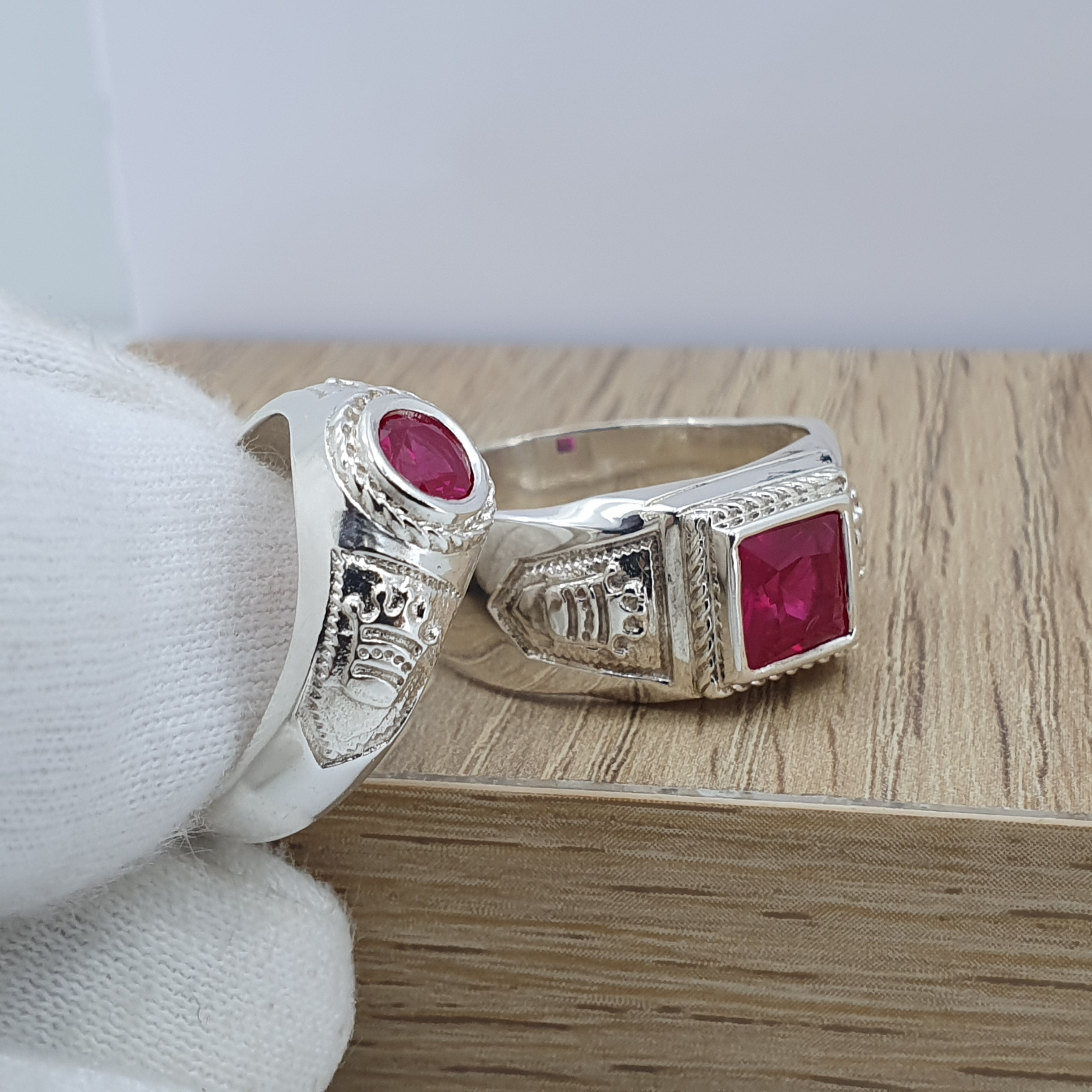 Anillos de pareja rey y reina en plata