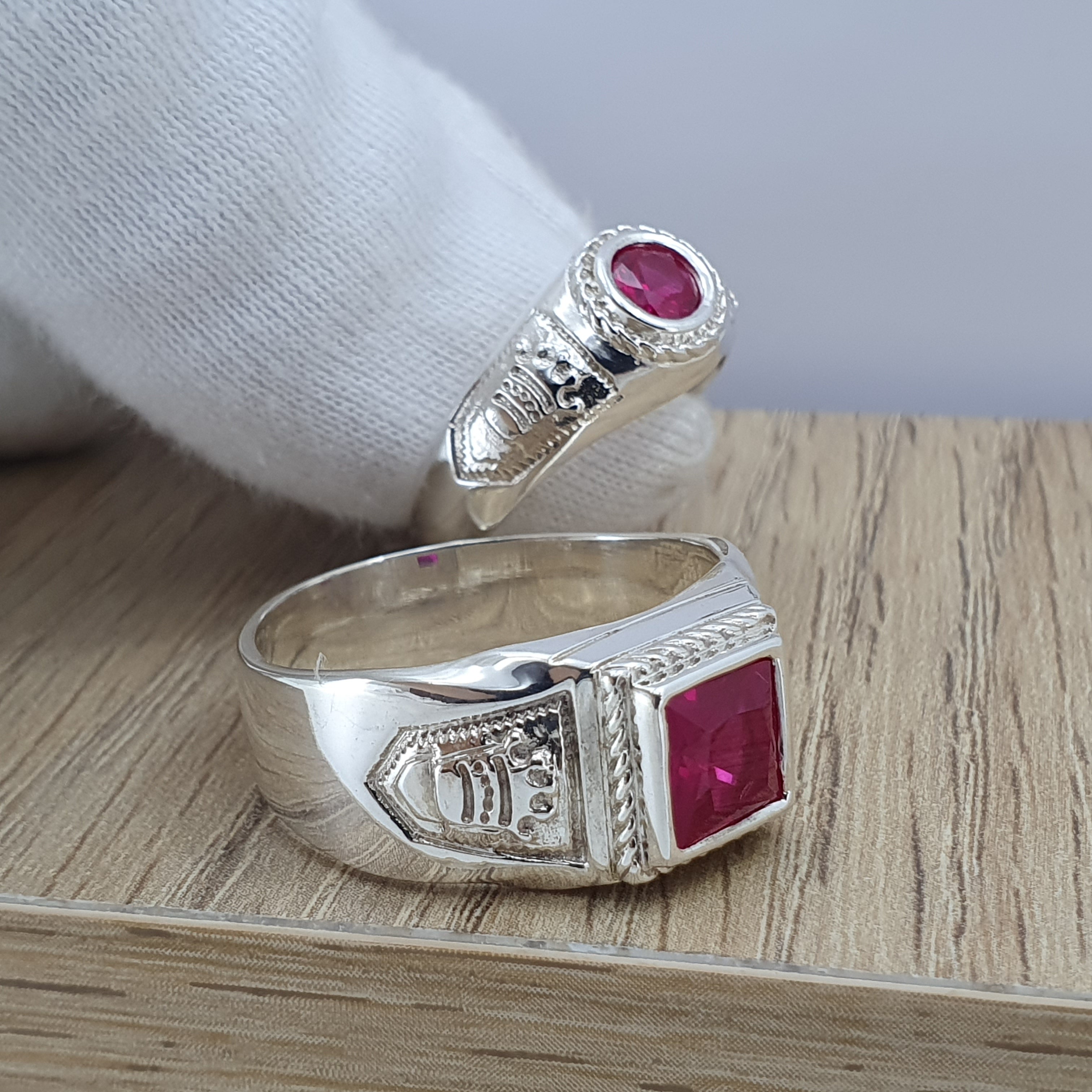 Anillos de pareja rey y reina en plata