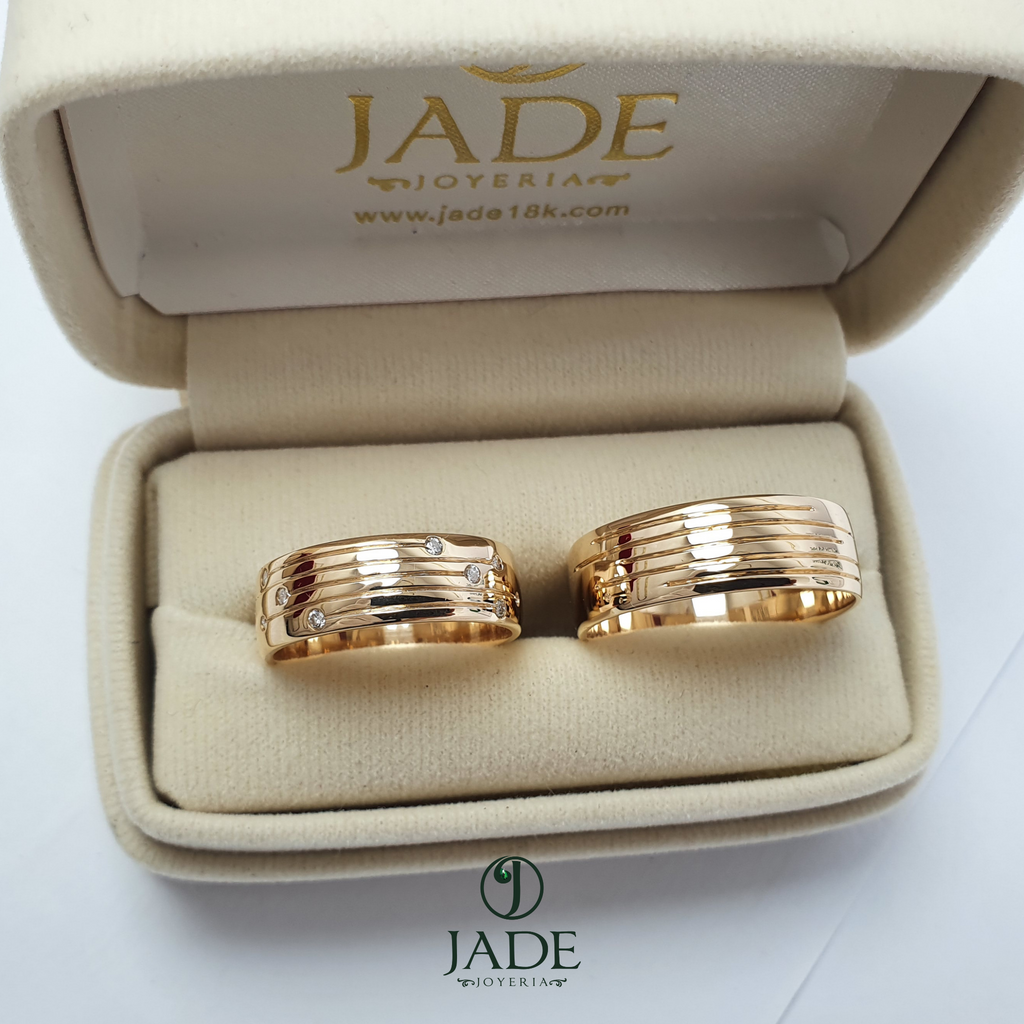 Aros de boda 5 piedras
