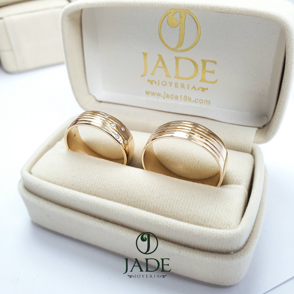 Aros de boda 5 piedras