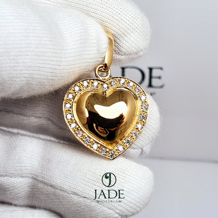 Dije de corazón en oro 18k – Jade18k