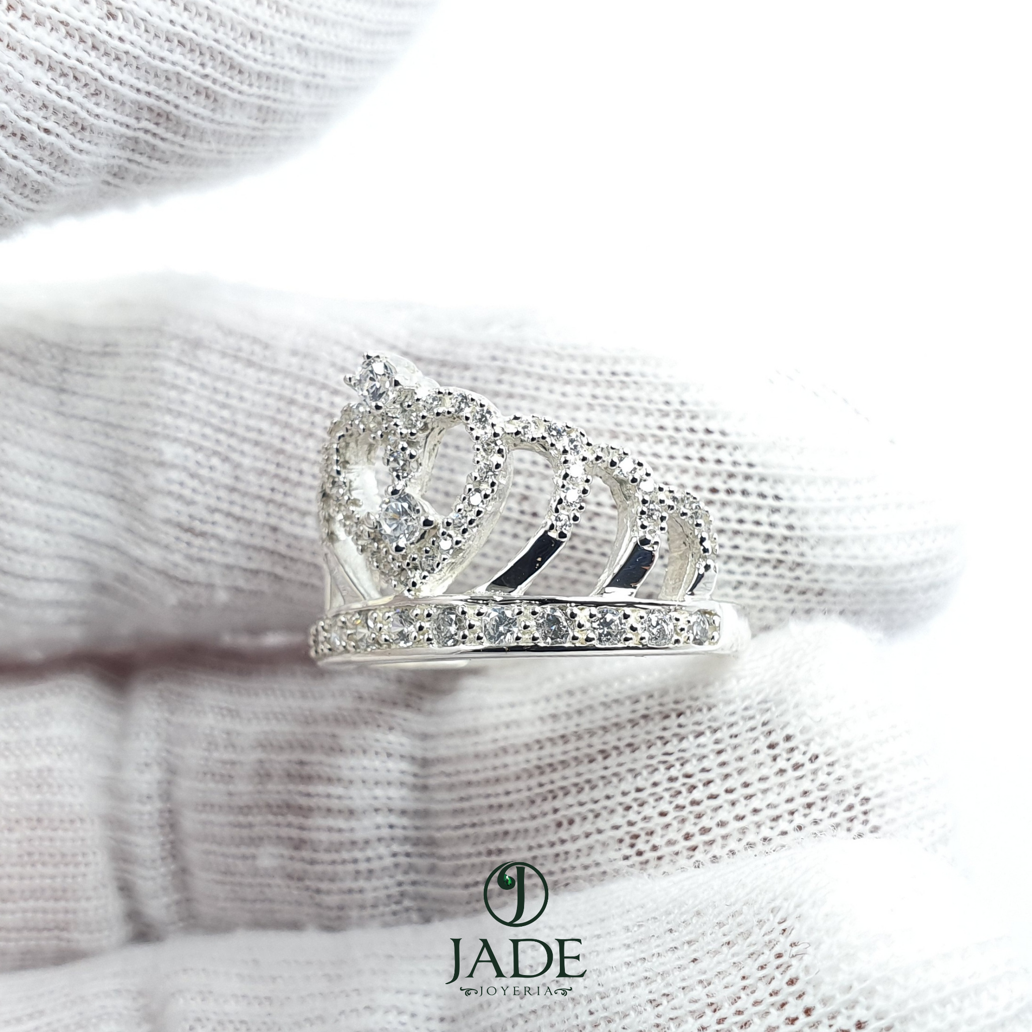 Anillo de corona Susan en plata ley