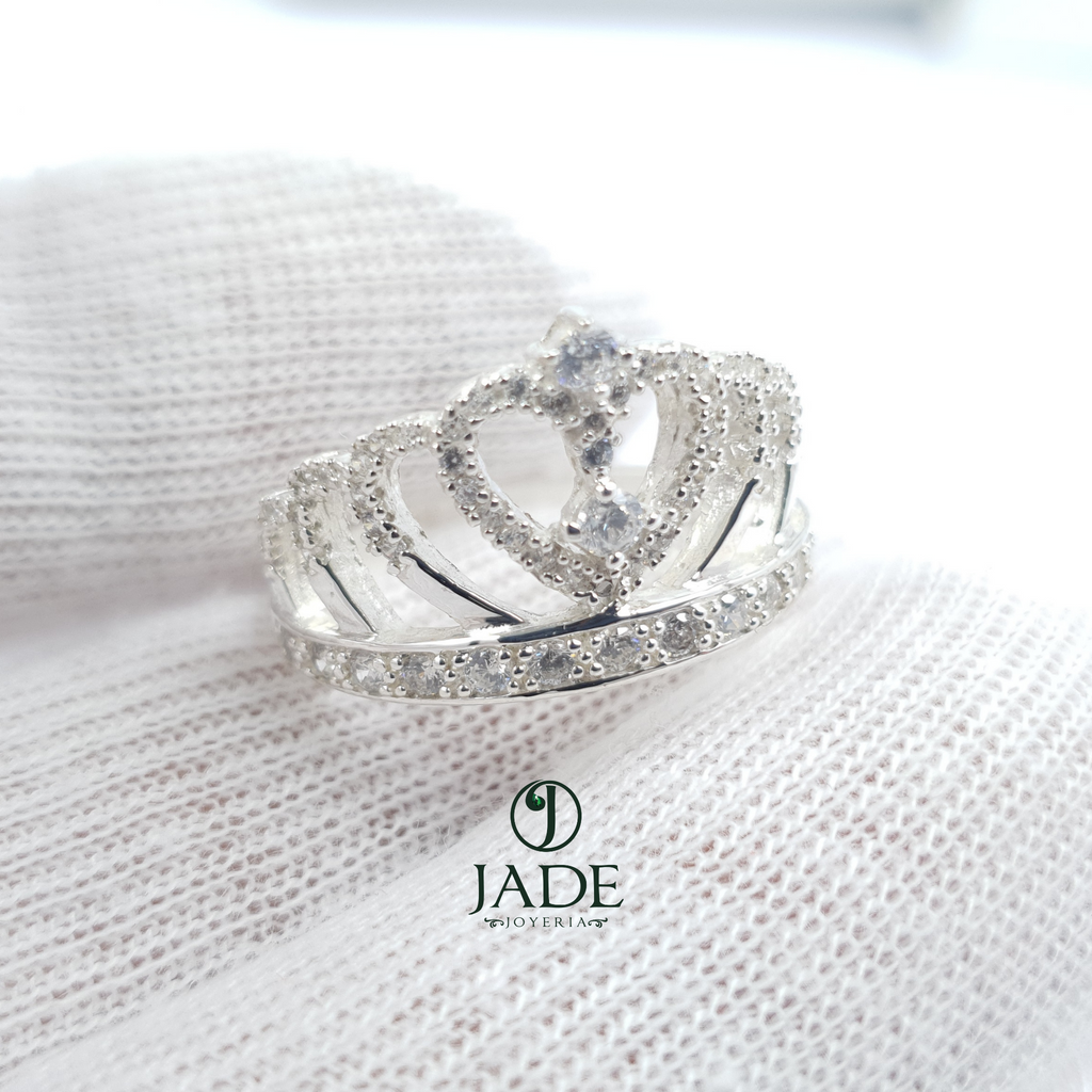 Anillo de corona Susan en plata ley
