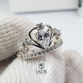 Anillo de corona de princesa en plata fina
