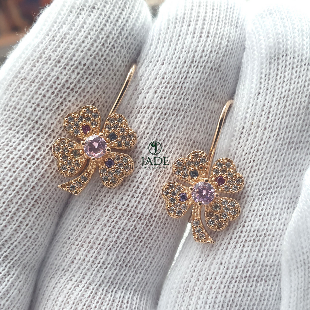 Aretes de flor full piedras