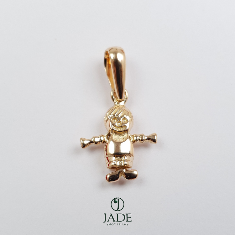 Dije de niño movible en oro 18k – Jade18k