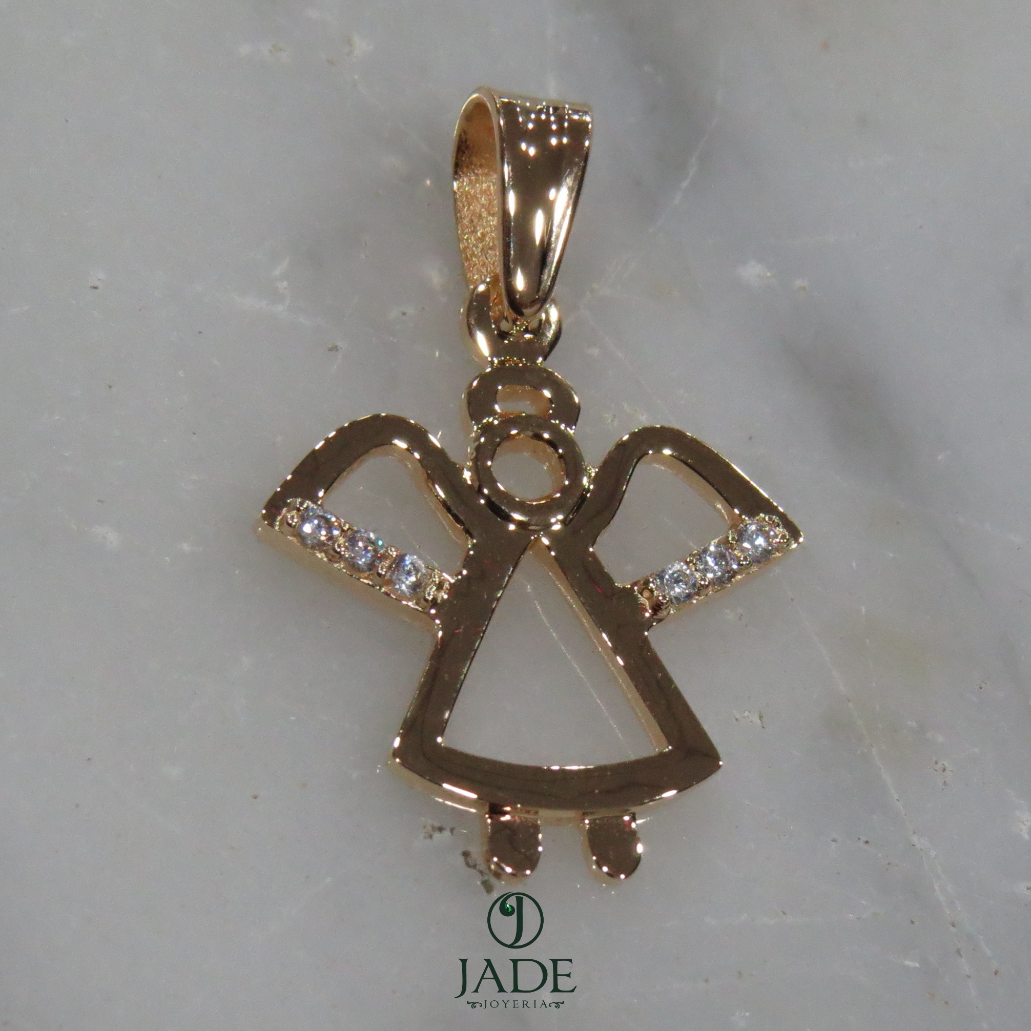 Dije de angel con piedras